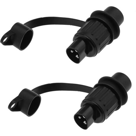 2pcs Prises de Courant 3 Broches 12V pour Remorque Tracteur Machines Véhicule RV Caravane Camion Camping-Car Bateau avec Couvercle en Caoutchouc Étanche