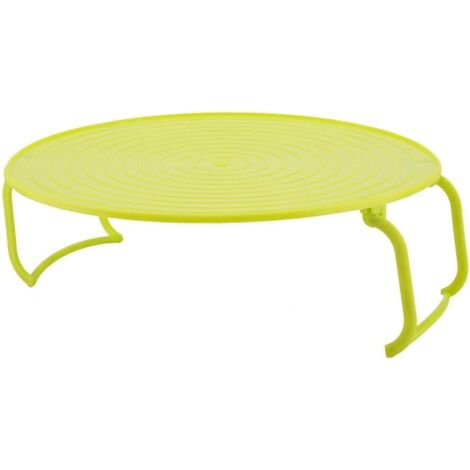 Support de Plateau de Four à Micro-Ondes Support de Plateau de Cuisson en Plastique Multifonctionnel pour Accessoires de Micro-Ondes avec Poignées et Plaque, Vert