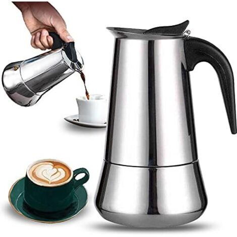 Cafetière italienne 12 tasses en acier inoxydable compatible tous types de feux 12 tasses (1/5)