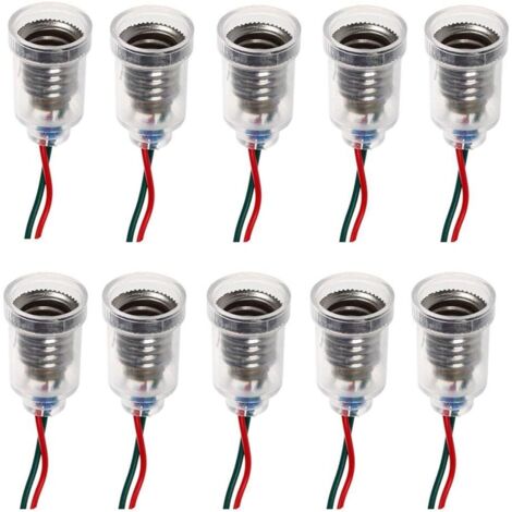 Lampes LED E10 Base de vis-à vis de petite bougie Ampoules Mont petites ampoules Porte-lumière de base avec fil Culot Socket pour Home Expérience Test du circuit électrique Accessoires lumière 20cm