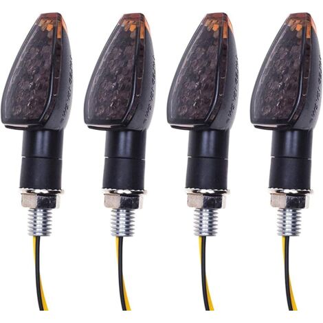 4pcs Indicateurs De Moto 14LED Clignotants Lumières 12V Étanche Indicateur De Roulement Clignotant Universel pour Moto Scooter Quad Cruiser Off Road