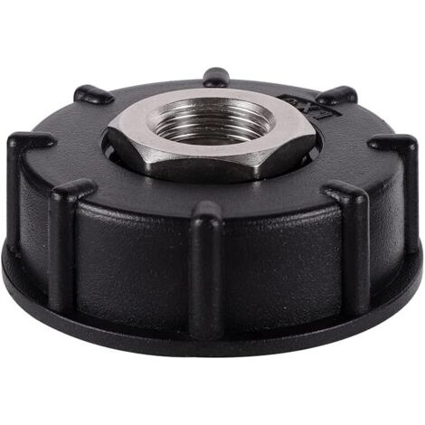 IBC S60X6 adaptateur de réservoir d'eau filetage grossier avec raccord de tuyau raccords de bec de valve en acier inoxydable (1/2" Filetage intérieur)