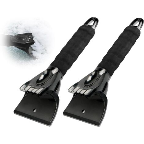 Grattoir à Glace pour Voiture, 2Pcs Grattoirs à Neige Voiture Plastique Glace Gratte avec Poignée Antidérapant raclette pour Fenêtre, Verre, Porte de Douche, Pare-Brise de Voiture, Noir