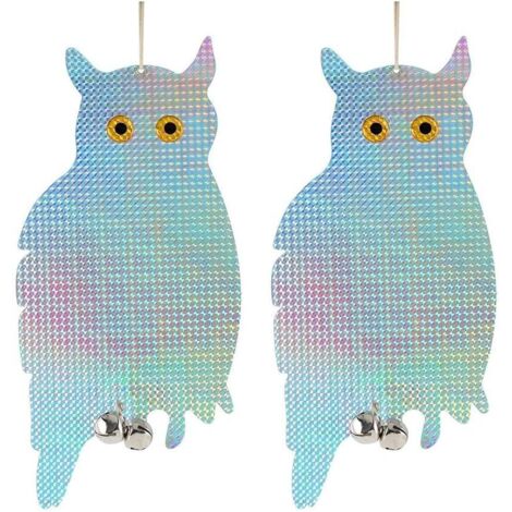 Répulsif Pigeon, 2 PCS Faux Hibou Réfléchissant Oiseau Effaroucheur Répulsif Dispositif, Hanging Oiseau Hibou Holographique Réfléchissant Dissuasif Effrayant Oiseau Répulsif Dispositif (1/5)