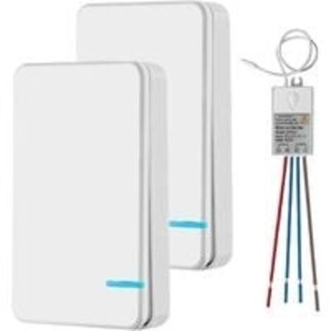 Mini interrupteur sans fil avec récepteur et affichage LED - Pour extérieur 400 m et intérieur 40 m - Mise en marche / arrêt rapide - Sans installation de câble - RF 433 MHz