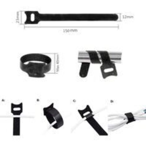 Cable Serre-Câbles électriques 100 Pcs Réutilisables Serre Cable Velcro
