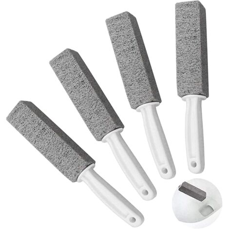 4 Pcs Brosse de Nettoyage Pierre Ponce, Pierre de Nettoyage en Pierre Ponce Avec Poignée Nettoyant Pour Dissolvant de Cuvette de Toilette Taches de Brosse et Dissolvant Danneau Pour Eau Dure