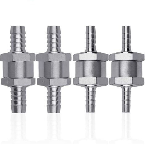 4 Pcs Clapet Anti-retour Gasoil en Alliage d'aluminium, 6/8/10/12mm Clapet de Carburant avec Flèche pour Essence Diesel Voiture Bateau Moto