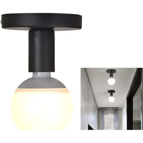 Industriel Plafonnier Industrielle Vintage métal Suspension Luminaire,Plafonnier Fer forge Mini plafonnier créatif moderne,pour Entrée,Porche,Couloir,Grenier,allée,Salle à Manger.(noir)-(Sans Ampoule)