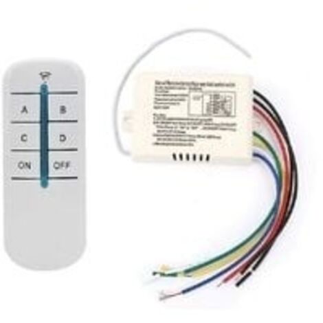 Commutateur de Télécommande sans Fil 4 Voies 220V Récepteur Mural Numérique Module Émetteur Interrupteur Mural à Distance+Récepteur émetteur pour Lumières (1/5)