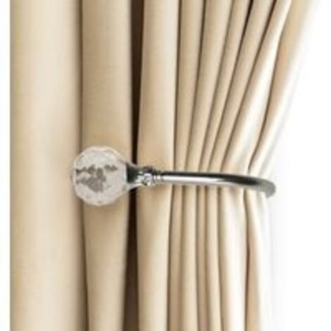 Embrasses à Rideaux Crochets Murals U Métal Curtain Tiebacks, Rideau Metallique 2 Pack (Argent)