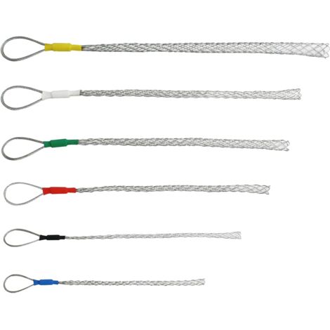 Lot de 6 4-25 Mm Kit de chaussettes de traction de câble en acier galvanisé antidérapant pour câble lassos