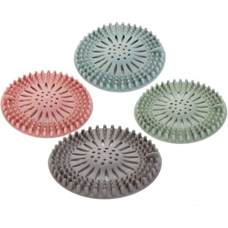 4 pièces de Filtre à Cheveux en Silicone, Dispositif de Protection de Drainage Universel, Peuvent être utilisées dans la Salle de Bain, la Baignoire, la Cuisine, Le Filtre à Cheveux (1/5)