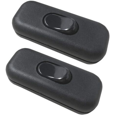 2Pcs Interrupteur Bi-polaire Inter à Bascule 6A 250V InterrupteuràtouchebasculanteVariateurd'intensité/commutateur pour Lampe, Noir