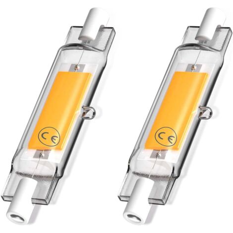 5W R7s 78MM Ampoule LED de J78 COB filament, 500 lumens 360 degrés, ampoule halogène 30W 48W 50W équivalent, parfait pour maison, cuisine, pièce, balcon, bureau etc(2pcs, Lumière du jour 4000K) [Class