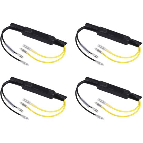 4 Pcs Moto LED Flasher 12V LED Moto Clignotant Indicateur Résistance Adaptateur pour Moto Auto Bicyclette Scooter Quad Cruiser Harley Kawasaki Yamaha Off Road (27W)