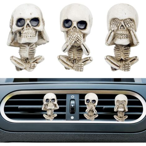 3 Pièces Diffuseur De Parfum De Voiture Tableau De Bord Intérieurs Squelette Auto Sortie D'air Clip De Ventilation Décoratif De Voiture Diffuseur De Sortie D'air Cadeaux pour Hommes Femmes