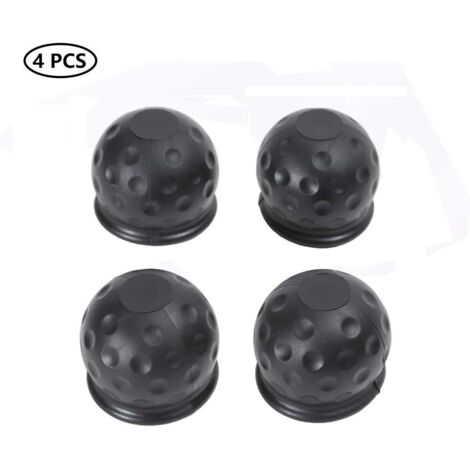 4 X 50 mm Cache Boule Attelage, Barre De Remorquage Boule Attelage Caoutchouc Noir, Capuchon De Protection De Boule D'attache Remorque, Protège Boule D'attelage Capuchon Protection(Caoutchouc)