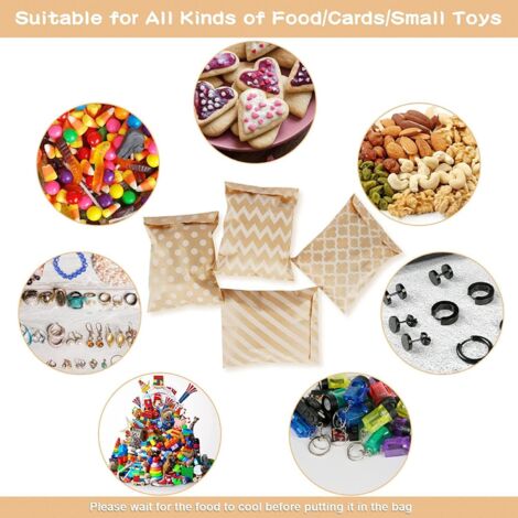 TsunNee 50 Boîtes-Cadeaux Noël Papier Kraft - Sacs Favoris Bonbons Fête, Avec Corde Chanvre & Étiquettes Flocons, Idéal Calendrier Avent & Petits Cadeaux Festifs