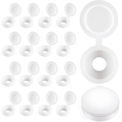Cache-vis à Charnière en Plastique Plier les Couvercles à Vis Laveuse Flip Tops Blanc