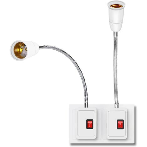 Pièces Porte Lumière de l'Ampoule E27 LED,Support De Lampe Convertisseur avec Interrupteur,Douille avec Interrupteur E27,Lampe Prise Murale,Lampe de Lecture,Douille E27 Prise,pour Chambre Bureau
