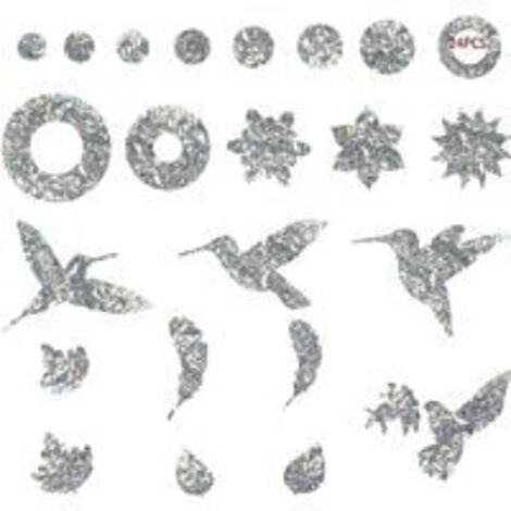 Autocollant Oiseau Oiseaux Collision Anti-Collision Autocollants De Fenêtre Protection De Porte en Verre Silhouett Sticker Vitre Anti-Collision pour Éviter Les Personnes Et Les Oiseaux 24 Pièces