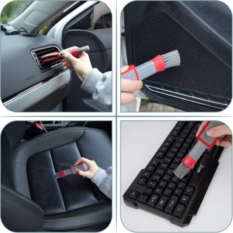 Lot De 2 Brosses De Nettoyage Pour Ventilation Voiture - Double Face Microfibre, 6.5x3.5x2 Cm, Pour Climatiseur, Clavier, Intérieur Auto - 9