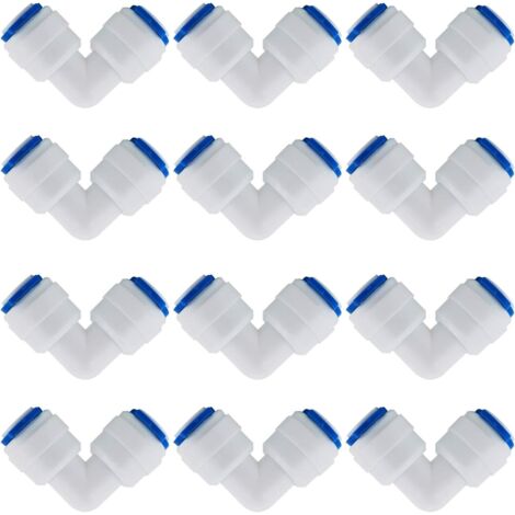 12 Pcs Accessoires De Filtre à Eau RO  Raccord De Buse 1/4 Pouces  90 Degree Right Angle Fast Docking  pour Raccorder Les Raccords De Tuyauterie d'eau, Tuyau de réfrigérateur (1/5)