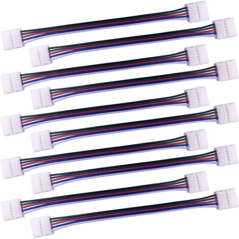 10pcs Câble connecteur RGBW 5 Broches Lampe Bande LED de 10mm Convertisseur de lumière Ruban LED sans Soudure Adaptateur pour connecter 2 Bandes LED SMD 5050 RGBW Ensemble-17cm Long