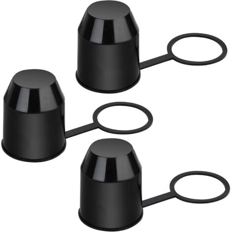 Lot de 3 capuchons de protection pour attelage de remorque En plastique - Avec bague de sécurité - Résistant aux intempéries et aux stations de lavage