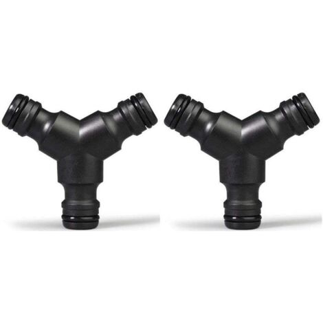 Plastique Snap on Splitter de Tuyau (3 Voies) Y Male Connecteur de Tuyau de Jardin Raccord en Y 2 Pack