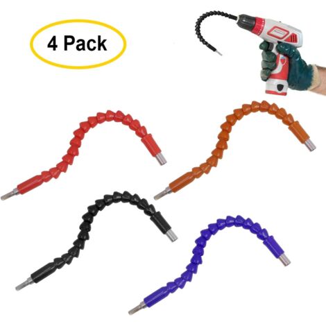 Lot De 4 Rallonges Flexibles Pour Foret - 20cm 30cm Perceuse Électrique Outils Bricolage