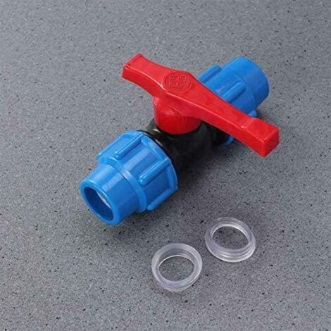 Baumaxxe Vanne à boisseau sphérique PVC 32 mm PN16 I 2 voies avec 2 raccords à coller et unions démontables radialement I Pour tuyauterie piscine arrosage filtration I bm148