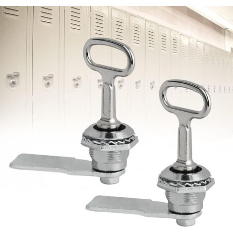 2 Pièces Serrure à Came Cylindrique Verrou à Came en Alliage de Zinc Serrure à Came avec Clé à Douille Triangulaire Serrure de Boîte aux Lettres Serrure de Tiroir Cabinet pour Armoires, Portes (1/5)