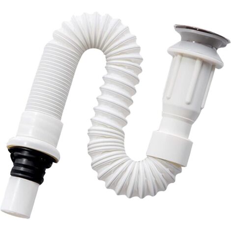 Siphon d'évier, siphon gain de place, évacuation d'évier flexible, évacuation d'évier, extensible de 40 à 80 cm