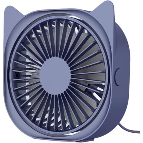 Ventilateurs de bureau personnels petits silencieux, 3 vitesses de vent, petits ventilateurs de table portables à refroidissement rapide pour bureau, dortoir de bureau (bleu)