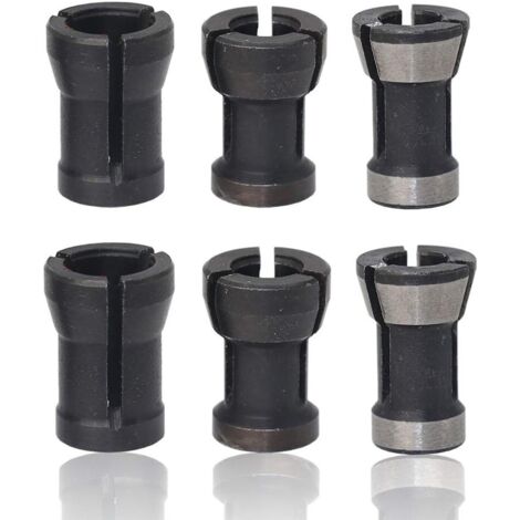 6 Pièces HSS Tête de Mandrin,Mandrin de Fraiseuse,Tête de Mandrin de Collet Adaptateur,Jeu de Collets Mandrin à Pince,Tête de Gravure pour perceuses Machine De Gravure, 6mm/6,35mm/8mm (1/5)