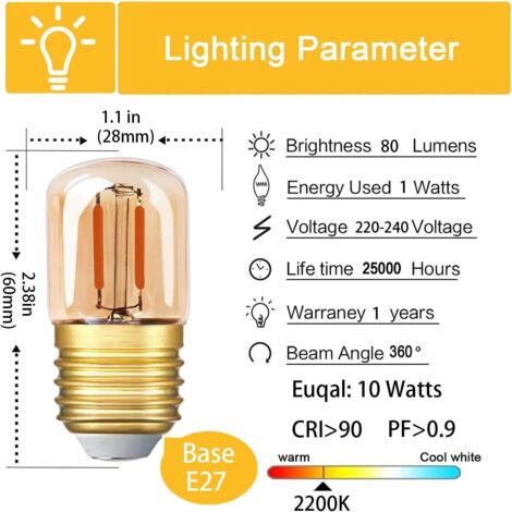 Lot De 3 Ampoules Edison Vintage E27 – 30W, Décoratives, Lumière Chaude