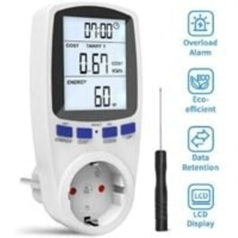 Testeur et détecteur de tension, grand écran LCD, protection contre les surcharges 3680W, compteur intelligent avec 7 modes, avec un tournevis (1/4)