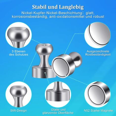 24 Aimants Puissants Néodyme 12x16mm – Petits Aimants Frigo Très Forts Pour Tableau, Photos, Notes, Cuisine