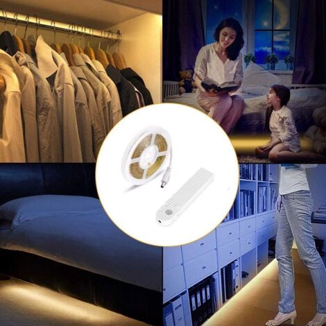 Éclairage Garde Robe Lampes sous armoire, 3 m/10 pieds LED pour garde-robe, capteur de ...