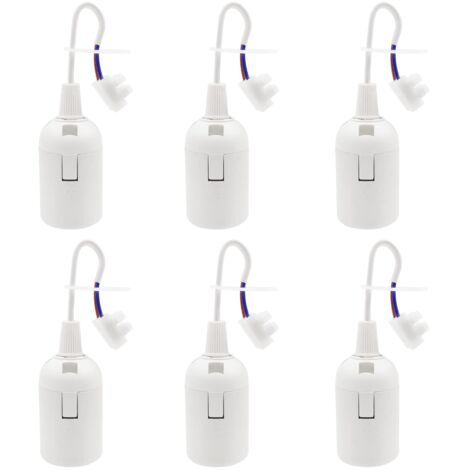 6 Pièces Douille E27 Support D'ampoule 4A 250V Douille Chantier pour Ampoules à Incandescence et Ampoules LED ou Industrie (max.60W/ Blanc)