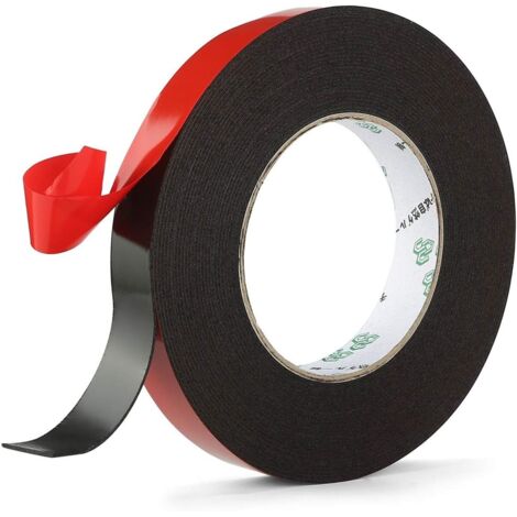 Ruban en mousse PE double face-ruban d'étanchéité en mousse super forte pour la décoration et l'emballage, ruban de décoration de voiture, cadre photo (1 rouleau 19mm)