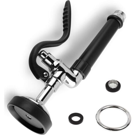 Pulvérisateur de pré-rinçage pour évier, robinet de remplacement pour robinet d'évier commercial, poli haute pression, noir (1/5)