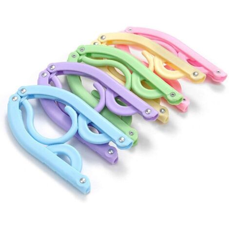 Lot de 10 cintres de Voyage en Plastique – Cintres Pliables et Portables pour vêtements de Voyage