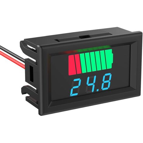 Testeur Batterie, Tension de Capacité de Batterie 2 en 1 12V, 24V, 36V, 48V, 60V, 72V LED Testeur de Capacité de Batterie Numérique pour Voiturette de golf, Voiture, Camping-car - Affichage Bleu
