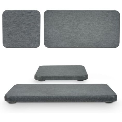 Lot de 4 tapis de séchage en diatomite absorbant l'eau, 2 grands et 2 petits bols avec coussinet antidérapant, papier abrasif, idéal pour le comptoir de cuisine, sous les plantes, la salle de bain (1/5)