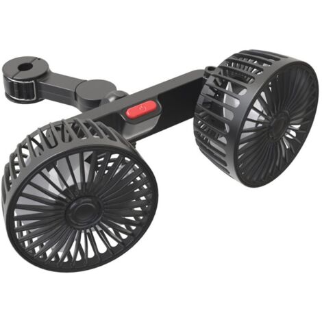 Ventilateur de siège arrière de voiture pour enfants, ventilateur de voiture à double tête alimenté par USB adapté aux enfants sur le siège arrière de la voiture (sans batterie)