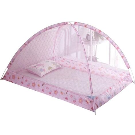 Moustiquaire pliable pour berceau, 90 x 120 cm, portable, sans installation, rose
