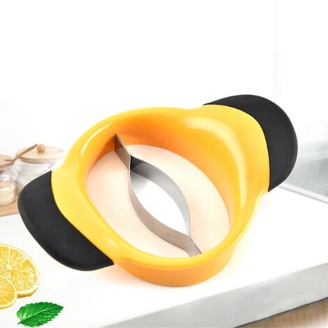 Coupe-mangue, séparateur et dénoyauteur, poignée antidérapante, lame en acier inoxydable, coupe-fruits, noir et jaune